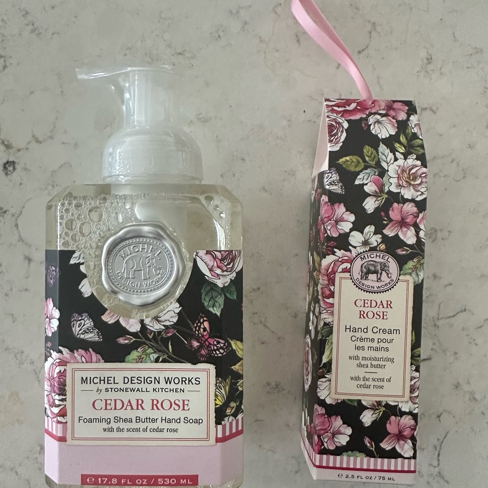 Michel Design Works Cedar Rose Foaming Hand Soap & Cream Set